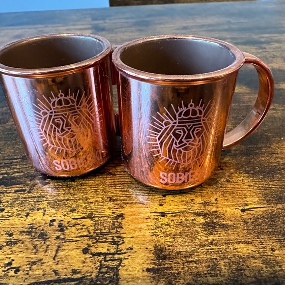 Sobieski Vodka Copper mini Mugs || Set of 2 - Picture 2 of 4